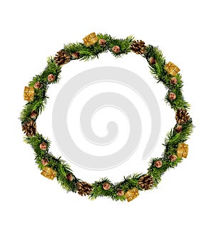 Christmas wreath isolated over white background