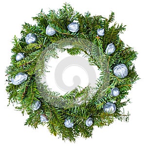 Christmas wreath isolated on white background