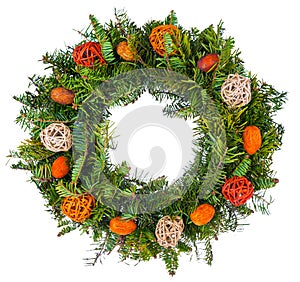 Christmas wreath isolated on white background