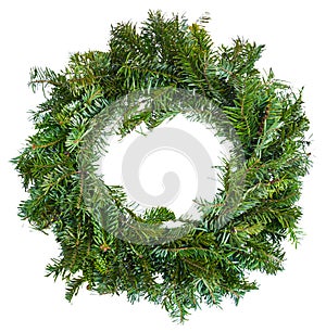 Christmas wreath isolated on white background