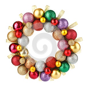 Christmas Wreath isolated on the white background