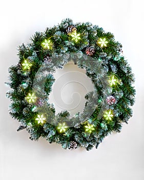 Christmas wreath with lights