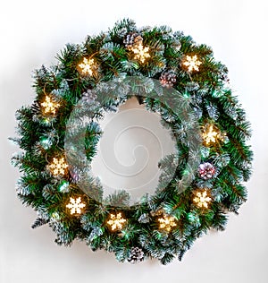 Christmas wreath with lights