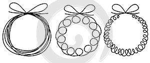 Christmas wreath one line drawing