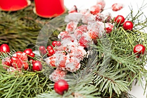 Christmas wreath on white
