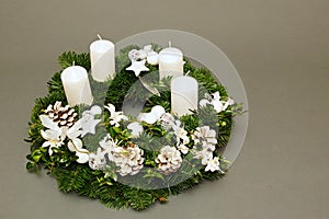 Christmas wreath with white cone