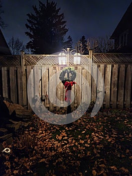 Christmas Writh on Lamp Post