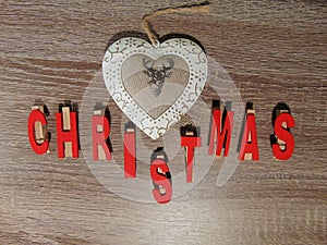 Christmas written with decoration