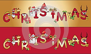 Christmas written in different background