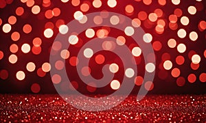 Christmas xmas background red abstract valentine Red glitter bokeh vintage lights