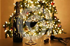 Navidad un árbol vino 