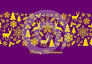 Christmas banner with abstract ornamental pattern, vector background