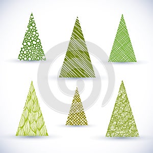 Christmass tree vector set.