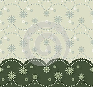 Christmassy border with festoon and snowflakes