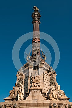 Christopher Columbus Column Statute in Barcelona, Spain photo