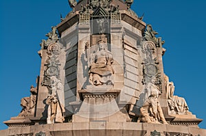 Christopher Columbus Column Statute in Barcelona, Spain photo