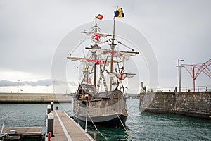 Christopher Columbus flagship Santa Maria replica at Funchal, Madeira.