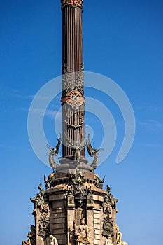 Christopher Columbus Monument in Barcelona Spain