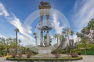 Christopher Columbus Monument Jardines de Murillo in Seville Spain