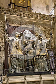 Christopher Columbus sarcophagus in Seville cathedral