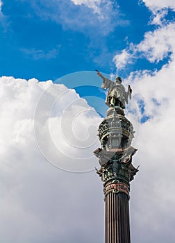 Christopher Columbus statue in Barcelona, Catalonia, Spain.