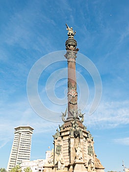 Christopher Columbus Statue in Barcelona, Spain