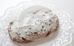 Christstollen, Christmas stollen cake, sweet german seasonl bread