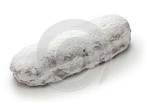 Christstollen, christmas stollen isolated on white background
