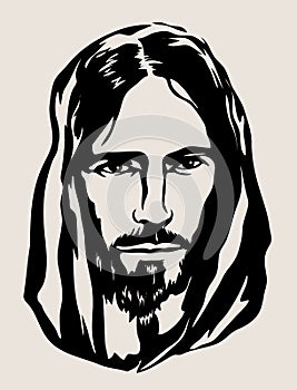 Christus Face Sketch, art vector design photo