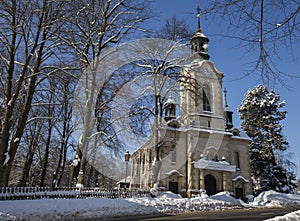 Christuskirche church in Beierfeld - Germany in winter