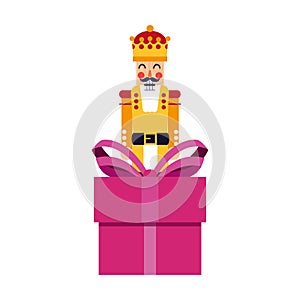 Chritsmas nutcracker with gift box