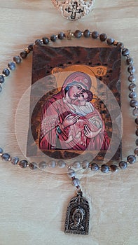 Chriytian prayer rope with metal Jesus Christ medaillon
