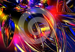 Chrom wires in abstract colores