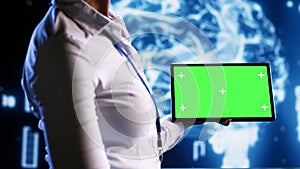 Chroma key AI human brain simulation