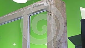 Chromakey old window frame ruined