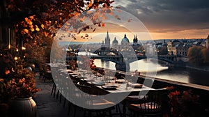 Chromatic dining in prague. Created with Generative AI