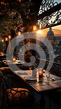 Chromatic dining in prague. Created with Generative AI