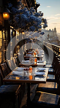 Chromatic dining in prague. Created with Generative AI