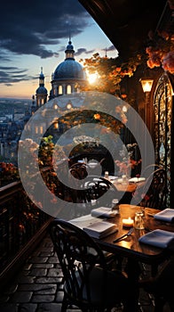 Chromatic dining in prague. Created with Generative AI