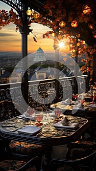 Chromatic dining in prague. Created with Generative AI