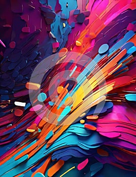 Chromatic Symphony A Dynamic Digital Landscape of Vivid Energetic Transitions with Futuristic Sparkles photo