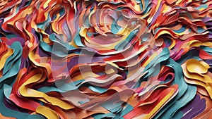 Chromatic Symphony: Multicolor 3D Abstract Vision