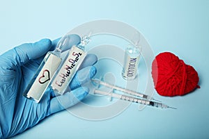 Chromatography of biochemist oxytocin. Hormone analysis. Experimental love concept