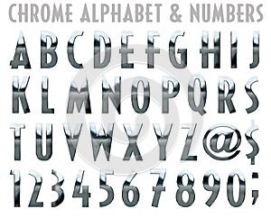 Chrome Alphabet and Numbers