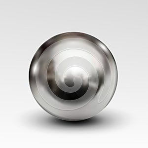 Chrome ball realistic on white background