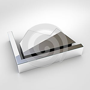 Chrome chart area icon isolated on white background.