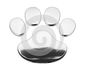 Chrome Dog Paw Print