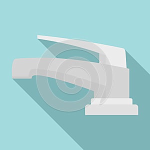 Chrome faucet icon, flat style