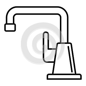 Chrome faucet icon, outline style