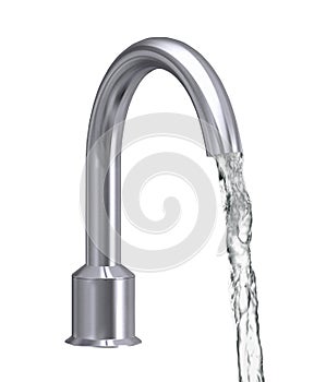 Chrome Faucet Isolated